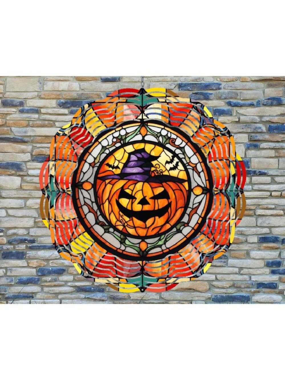 10 Inch Pumpkin Halloween Thanksgiving Wind Spinner Yard Decor Aluminum RWS-248